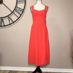 Vince Camuto Dress Size 4 NWT Sleeveless Orange Lined Front Slit